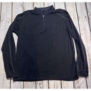 Tasc Performance Sweater Mens Large Black Quarter Zip Organic‎ Bamboo Pullover